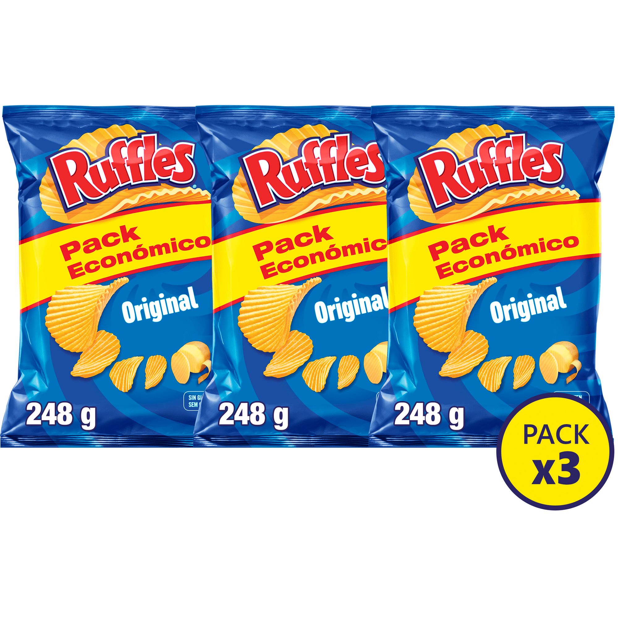 Batata Frita Ondulada com Sal sem Gl&uacute;ten Ruffles