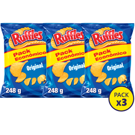 Batata Frita Ondulada com Sal sem Gl&uacute;ten Ruffles