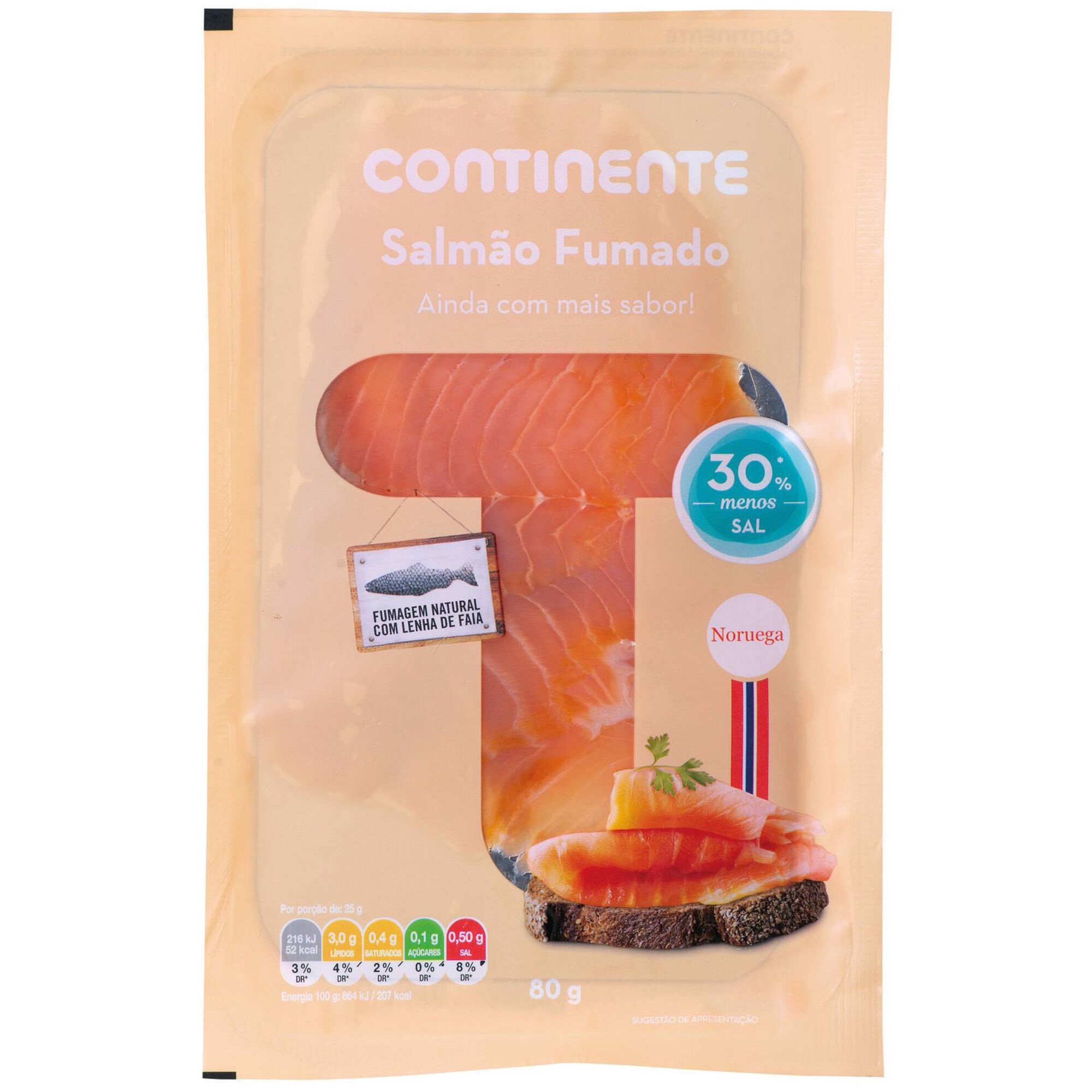 Salmão Fumado -30% Sal Salmão Fumado -30% Sal