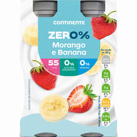 Iogurte L&iacute;quido Zero% Morango e Banana Continente