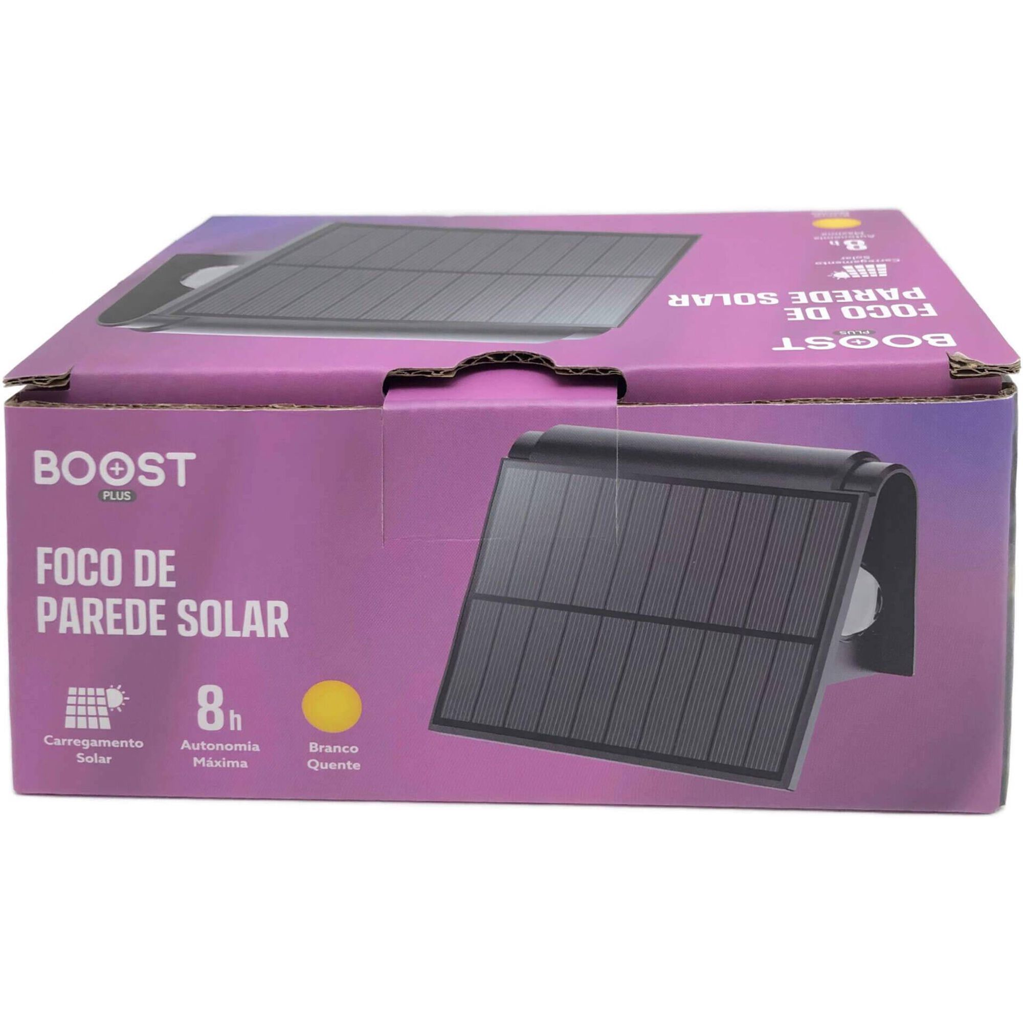 Foco de Parede Solar 3 LEDs Preto Boost