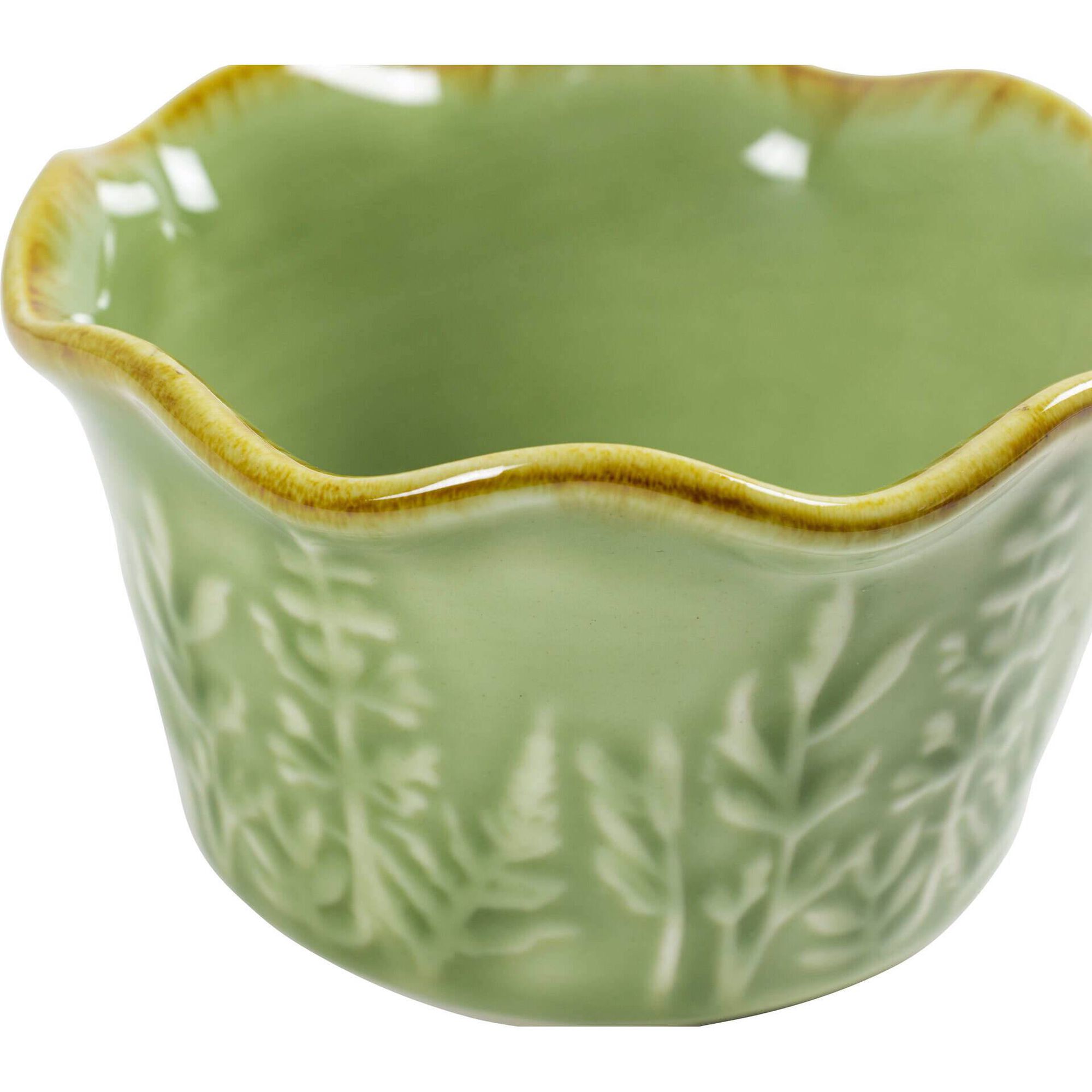 Ramequim Verde Claro Folhas Kasa