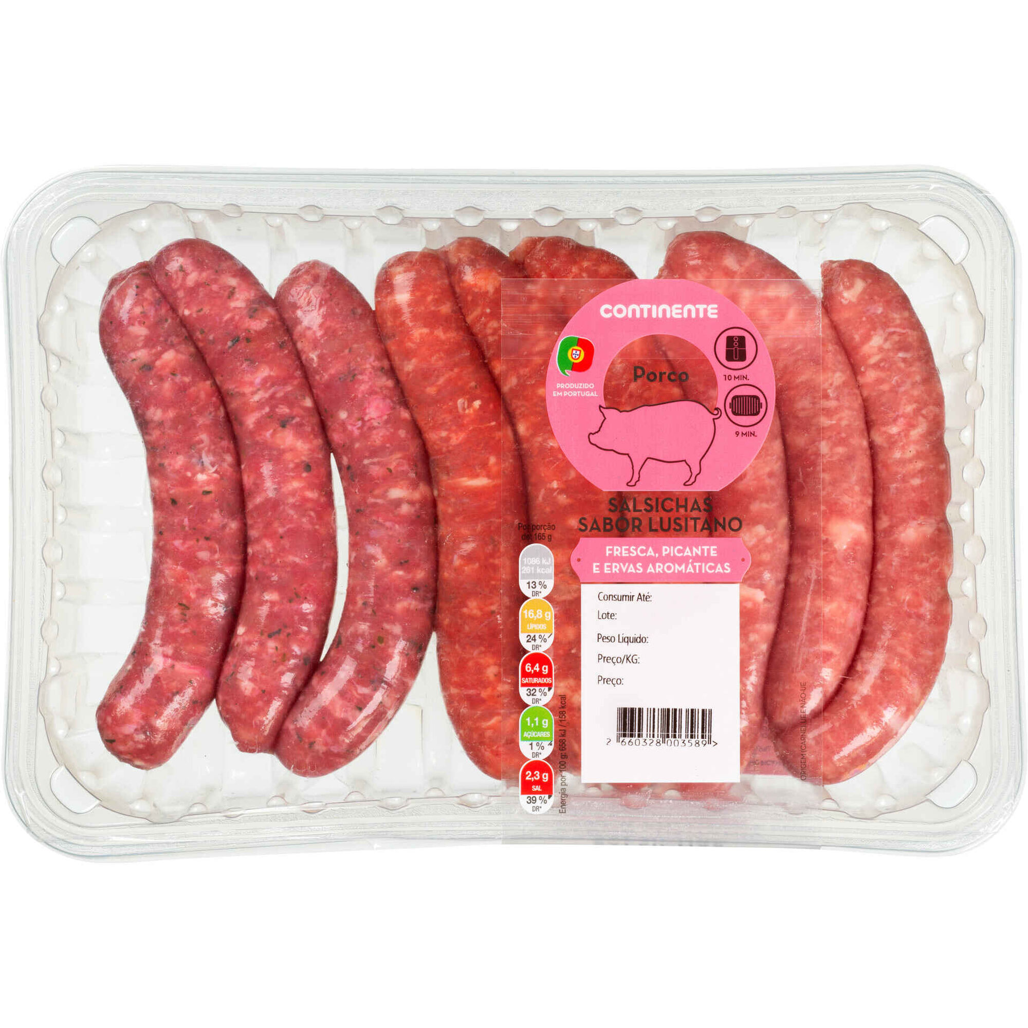 Mix Salsichas Frescas de Porco Sabor Lusitano