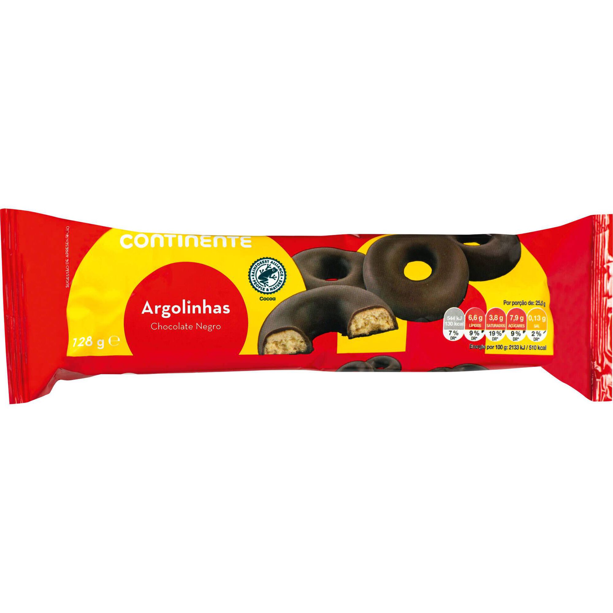 Bolachas Cobertura Chocolate Negro Argolinhas