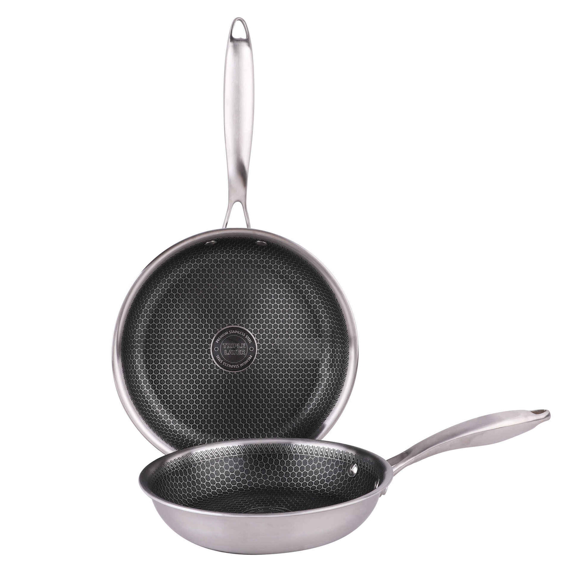 Conjunto 2 Frigideiras Antiaderentes A&ccedil;o Inoxid&aacute;vel 20 e 24cm Multilayer Kasa