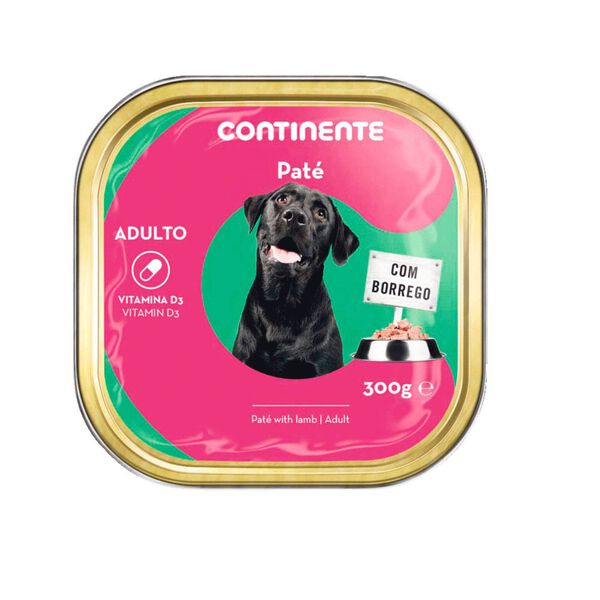 Comida Húmida para Cão Adulto Patê Borrego Continente