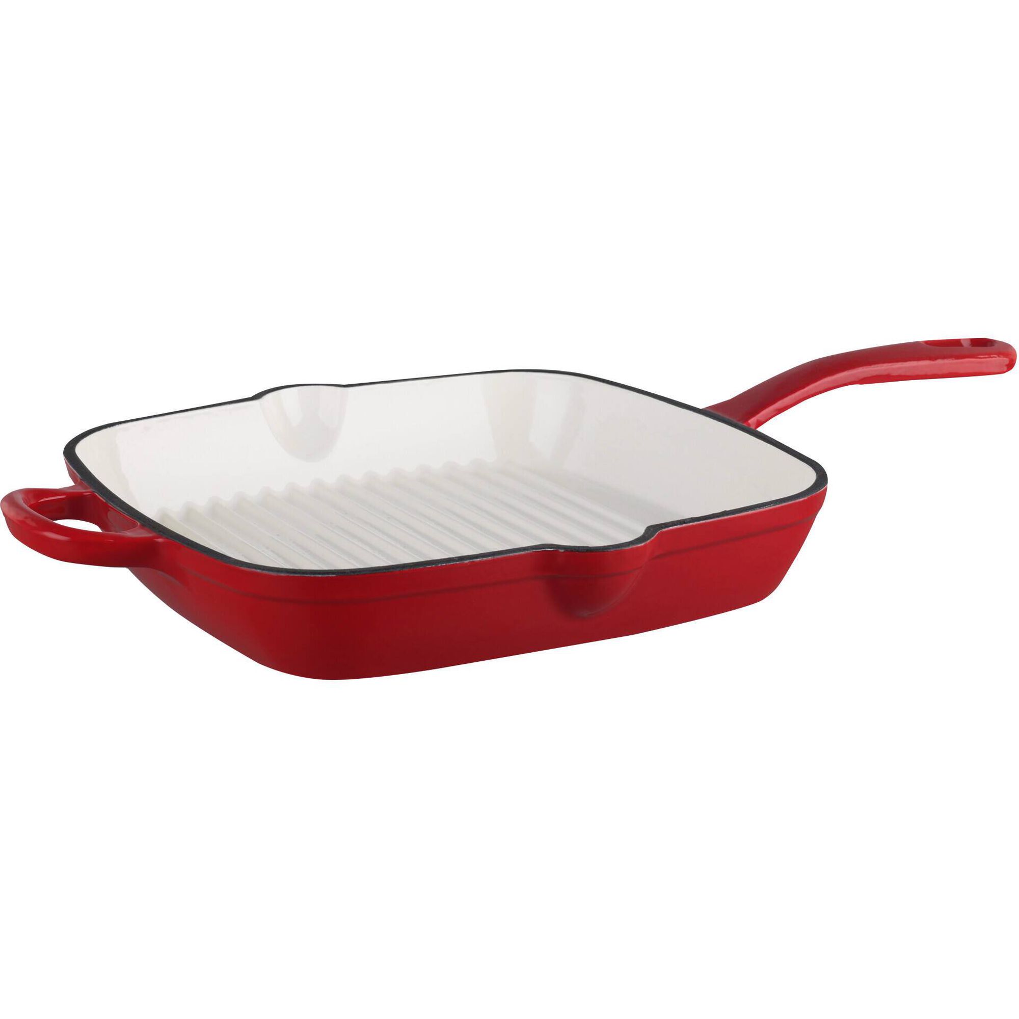 Grelhador Ferro Fundido 28x28cm Vermelho Kasa