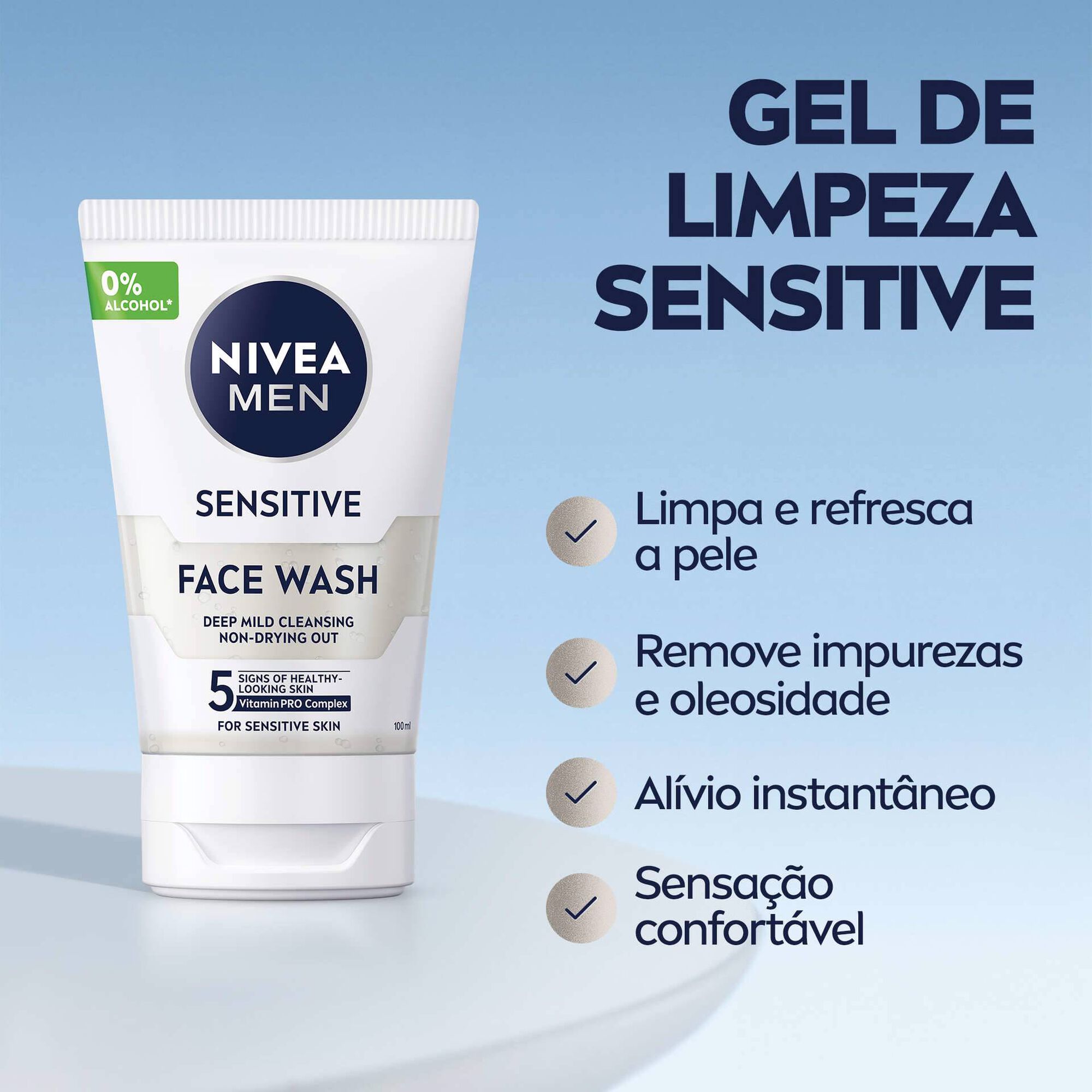 Gel de Limpeza Sensitive Nivea Men