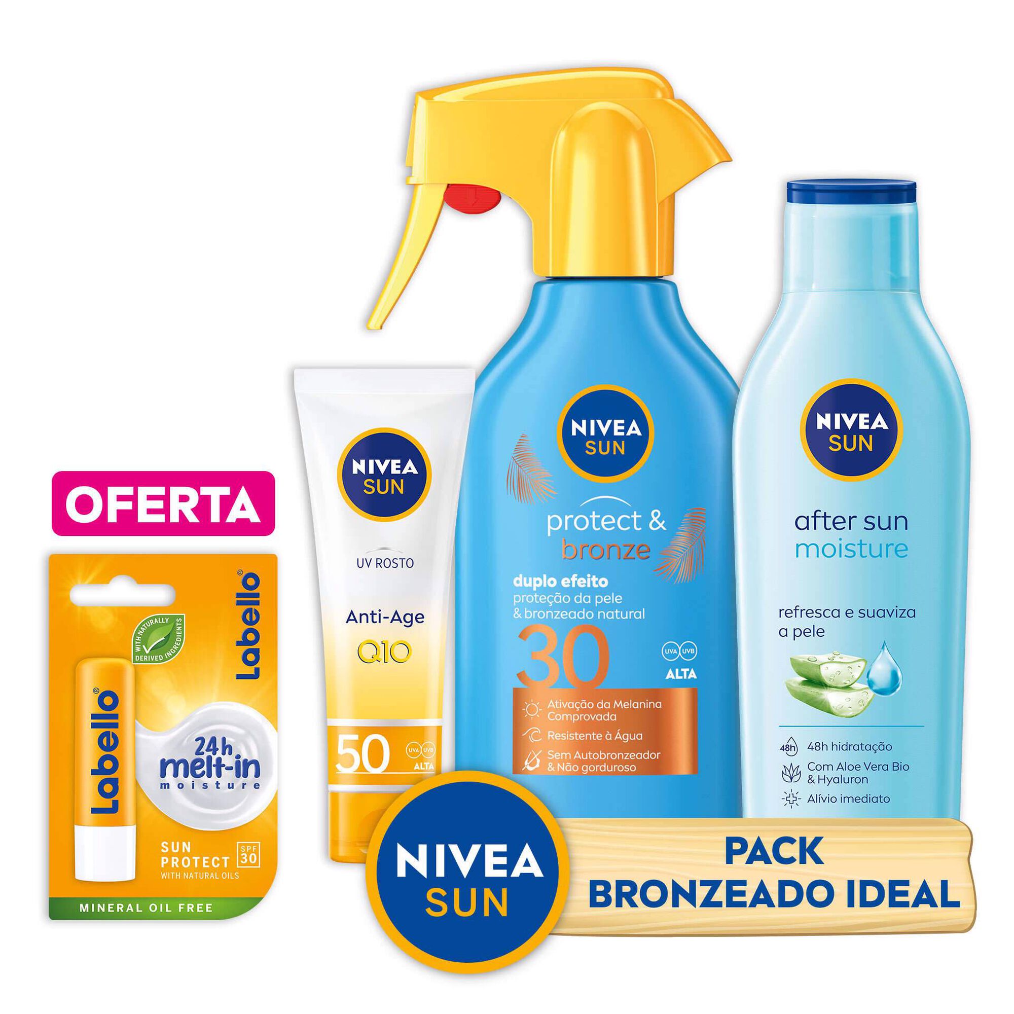 Conjunto Nivea Sun Bronzeado Ideal + Oferta Batom