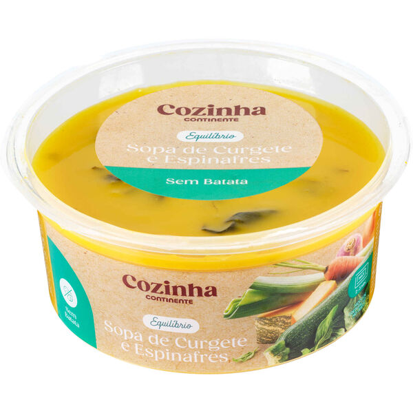Sopa de Curgete e Espinafres sem Batata Cozinha Continente