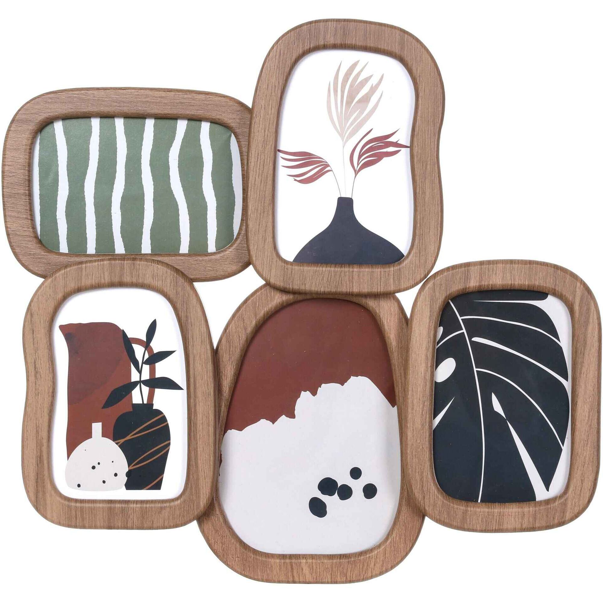 Moldura 5 Fotos 41x2,4x36,5cm Natural Kasa