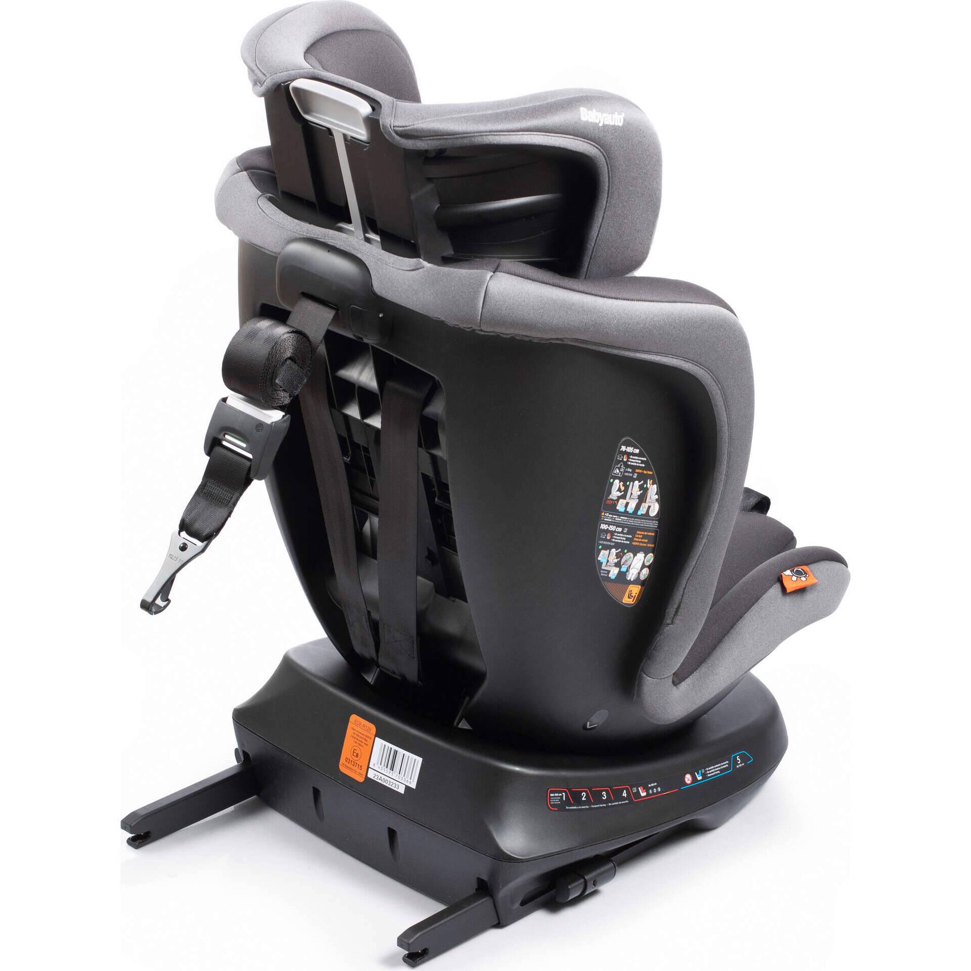 Cadeira Auto I-Size 40-150cm Isofix Rotativa Rodia Fix Cinza Babyauto