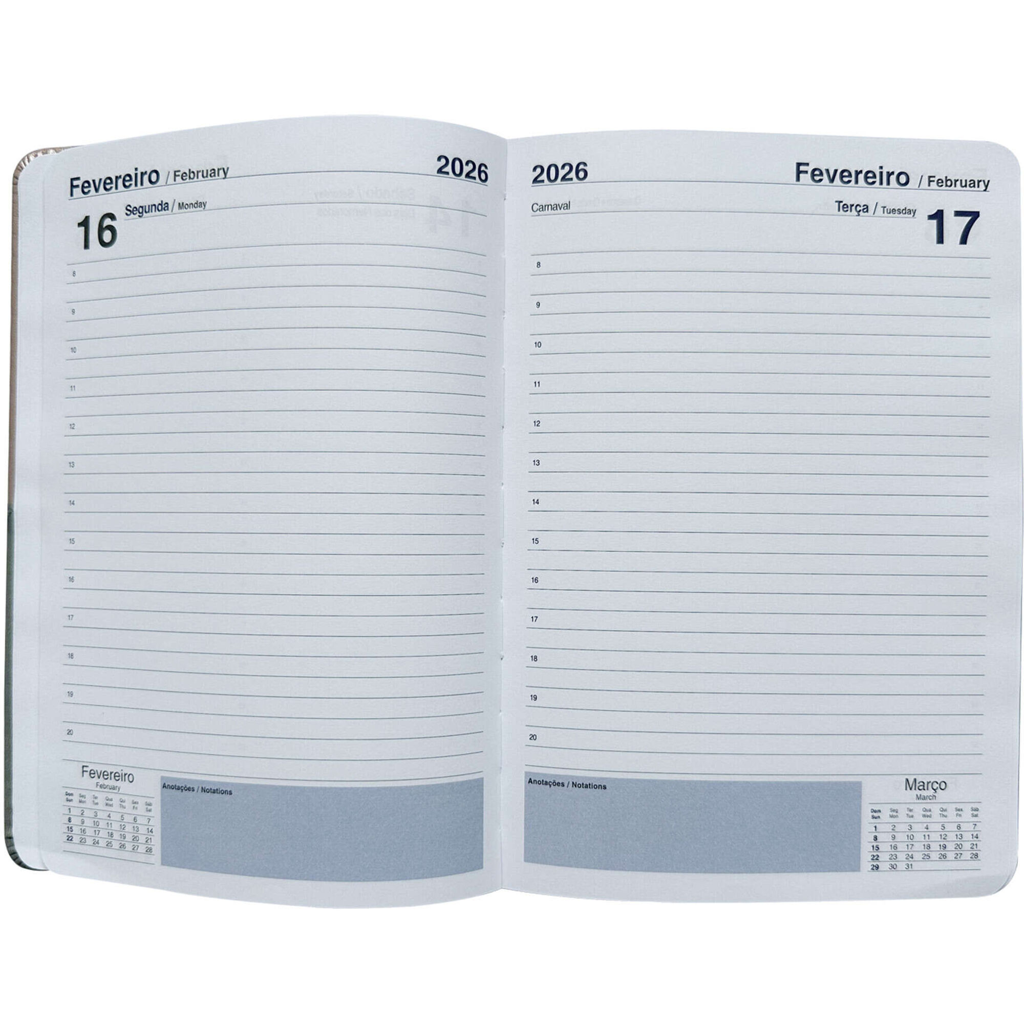 Agenda A5 2026 12 Meses (várias cores)