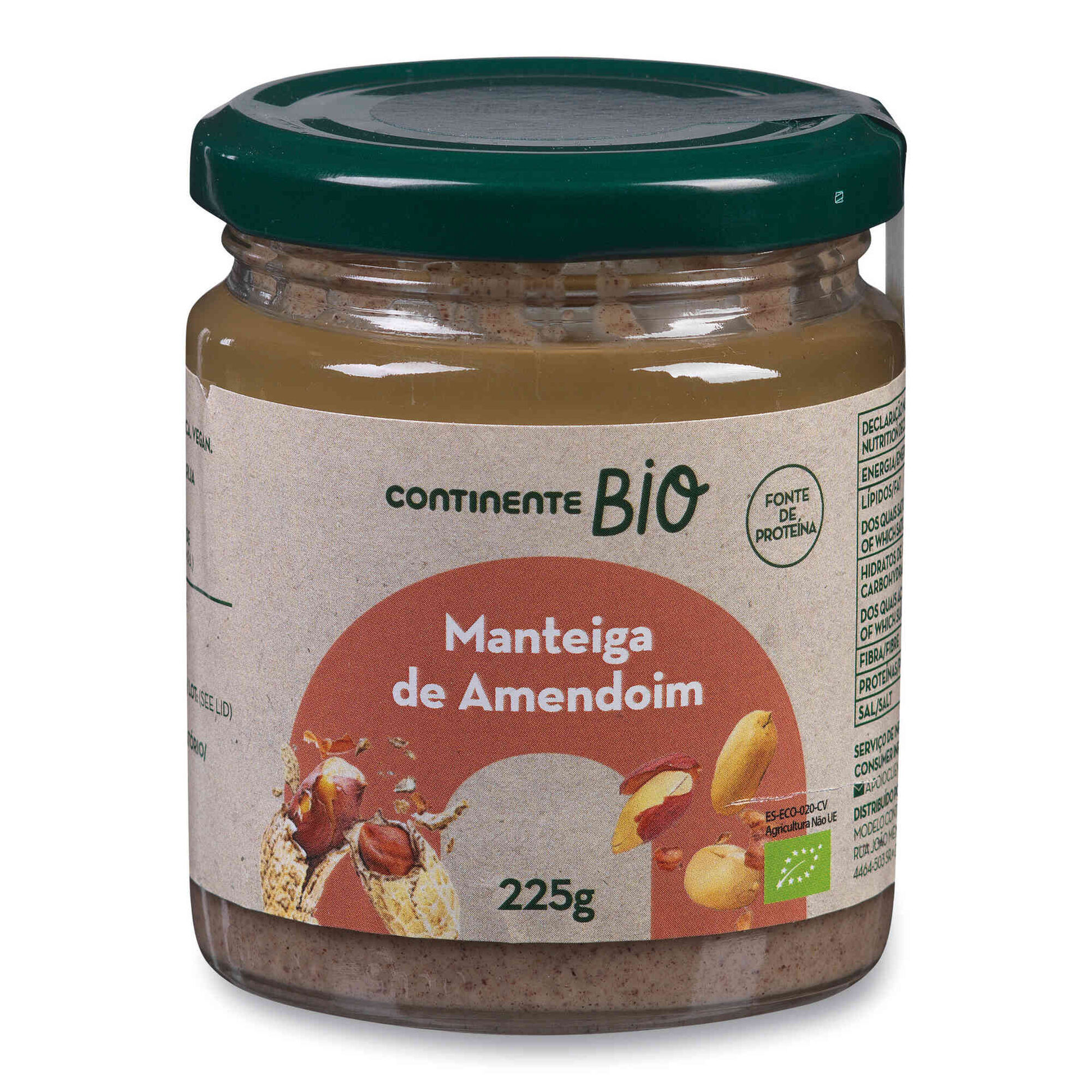 Manteiga de Amendoim sem Glúten - emb. 225 gr - Continente Bio