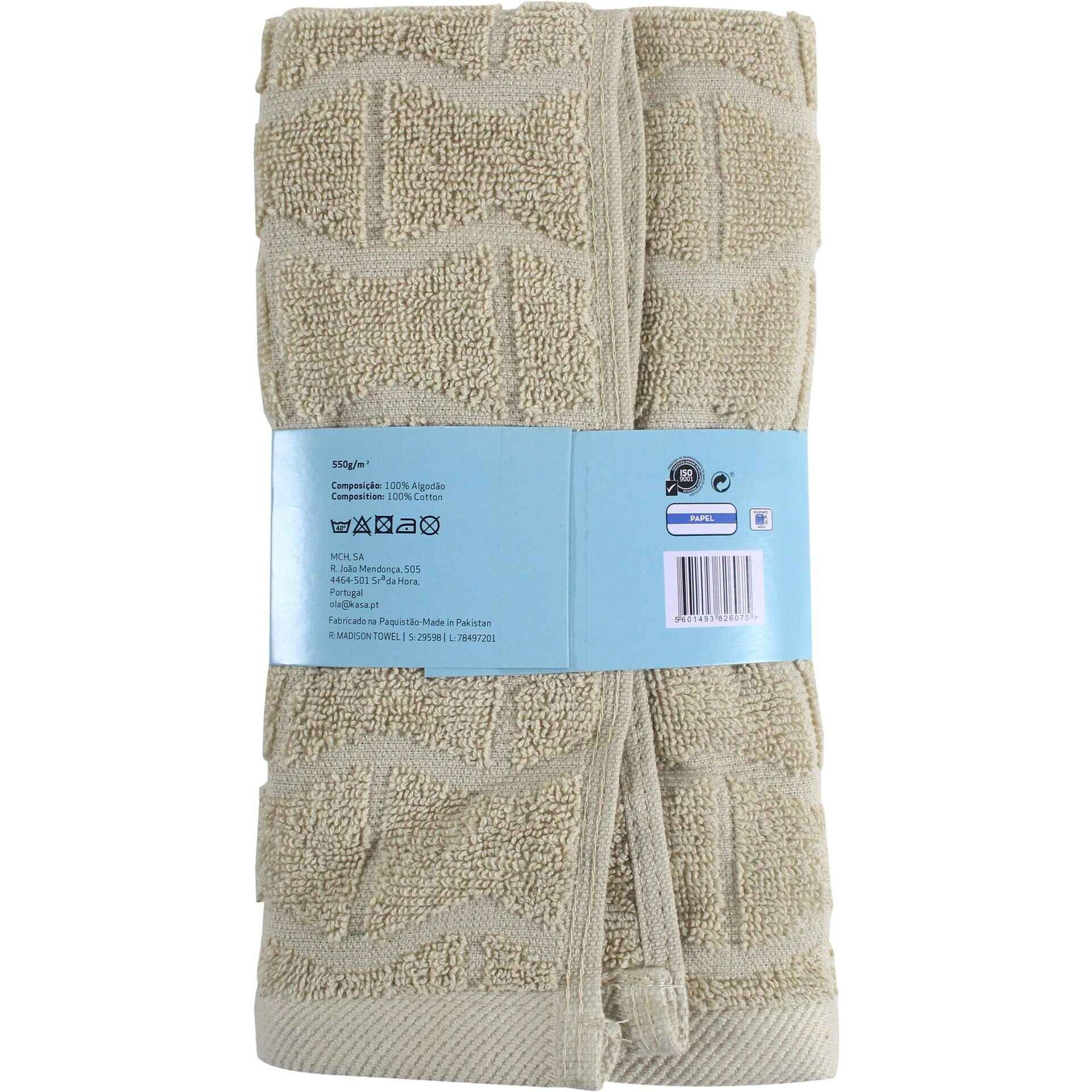 Toalha Bid&eacute; Jacquard Bege Kasa