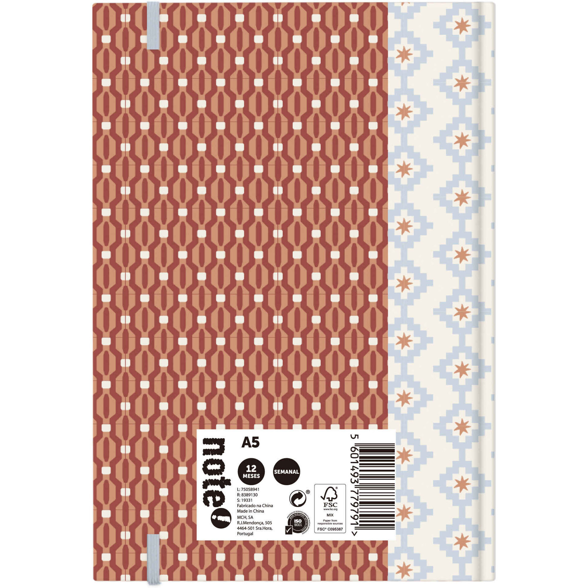 Agenda A5 2026 12 Meses (várias cores)