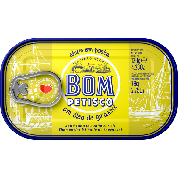 Atum Posta em Óleo sem Glúten Bom Petisco
