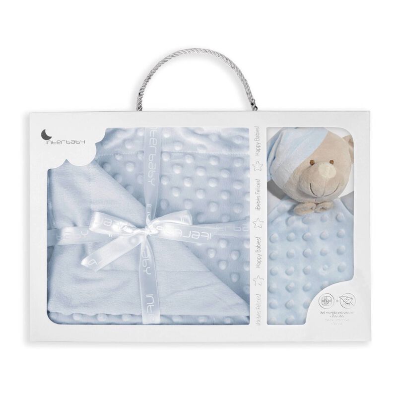 Manta e Doudou Azul Interbaby