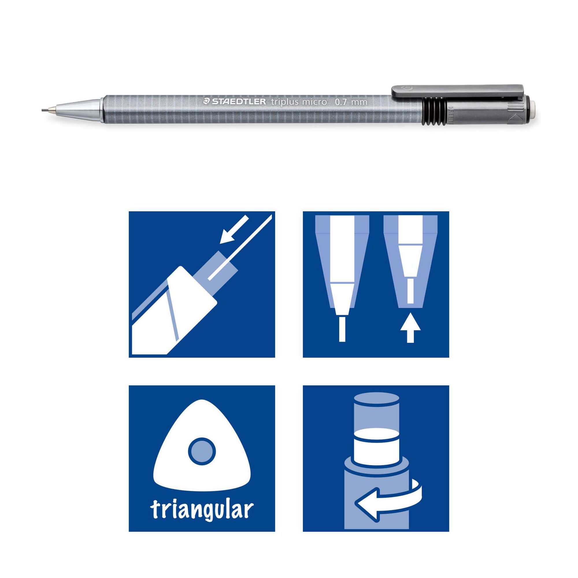 Lapiseira Triplus Micro 0,7mm e Minas HB Staedtler