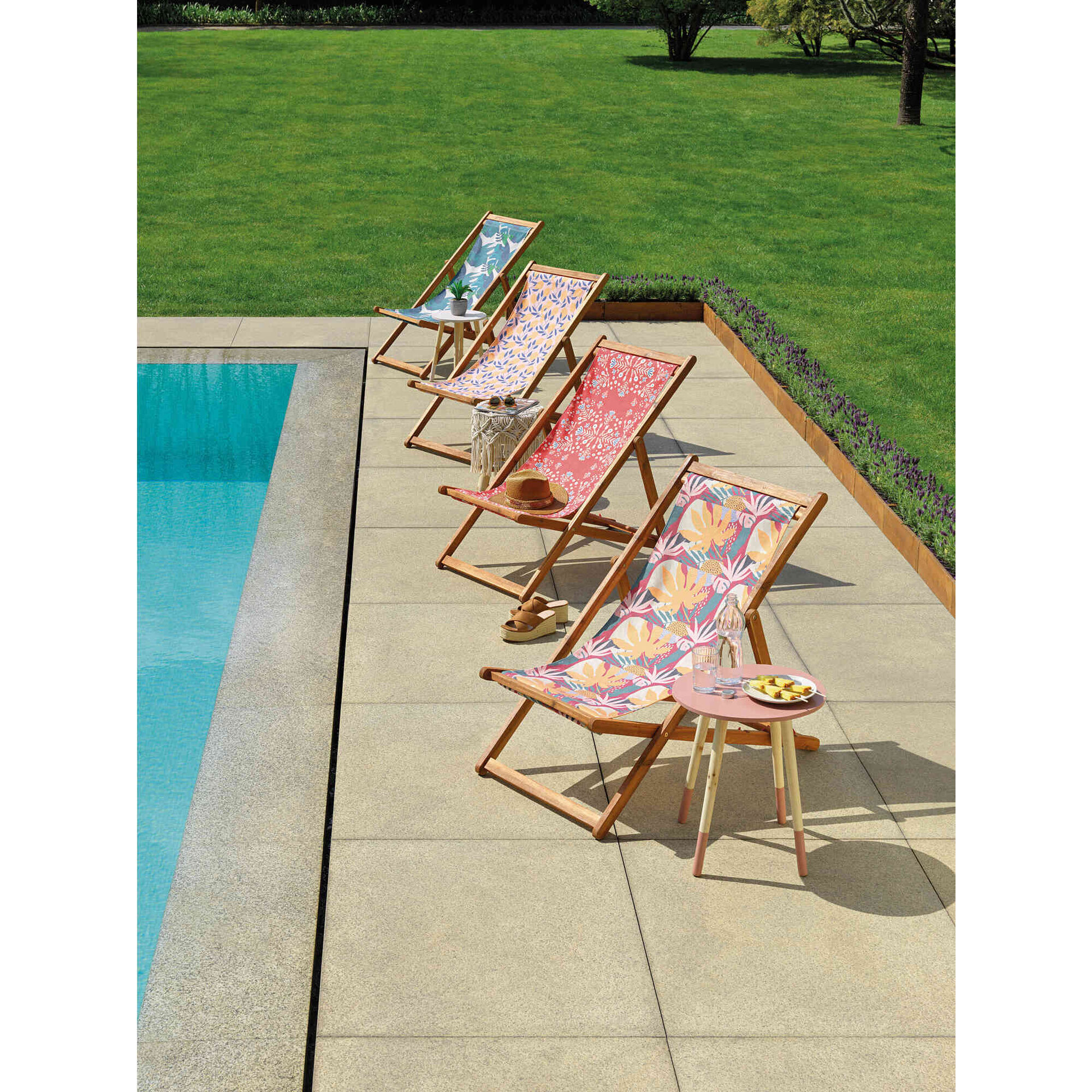 Cadeira de Relax Madeira Ac&aacute;cia Flores Comporta Kasa