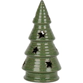 &Aacute;rvore Cer&acirc;mica 13cm com Luz Verde
