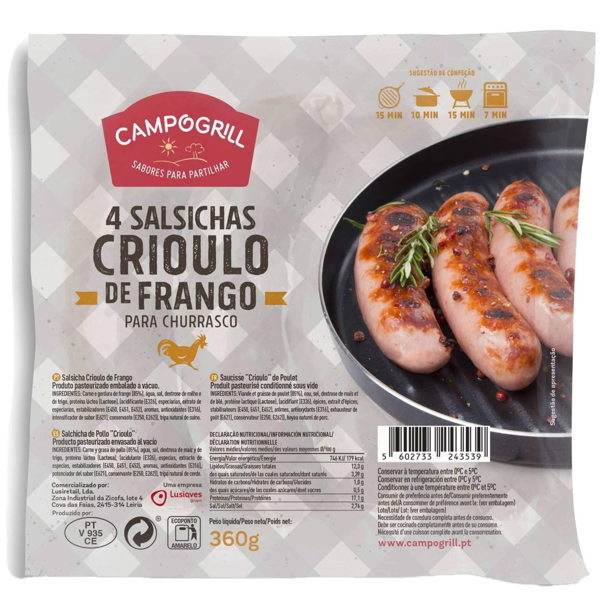 Salsicha Crioulo de Frango