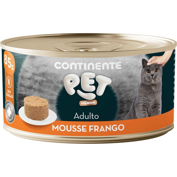 Comida Húmida para Gato Adulto Mousse Frango Continente Pet Premium