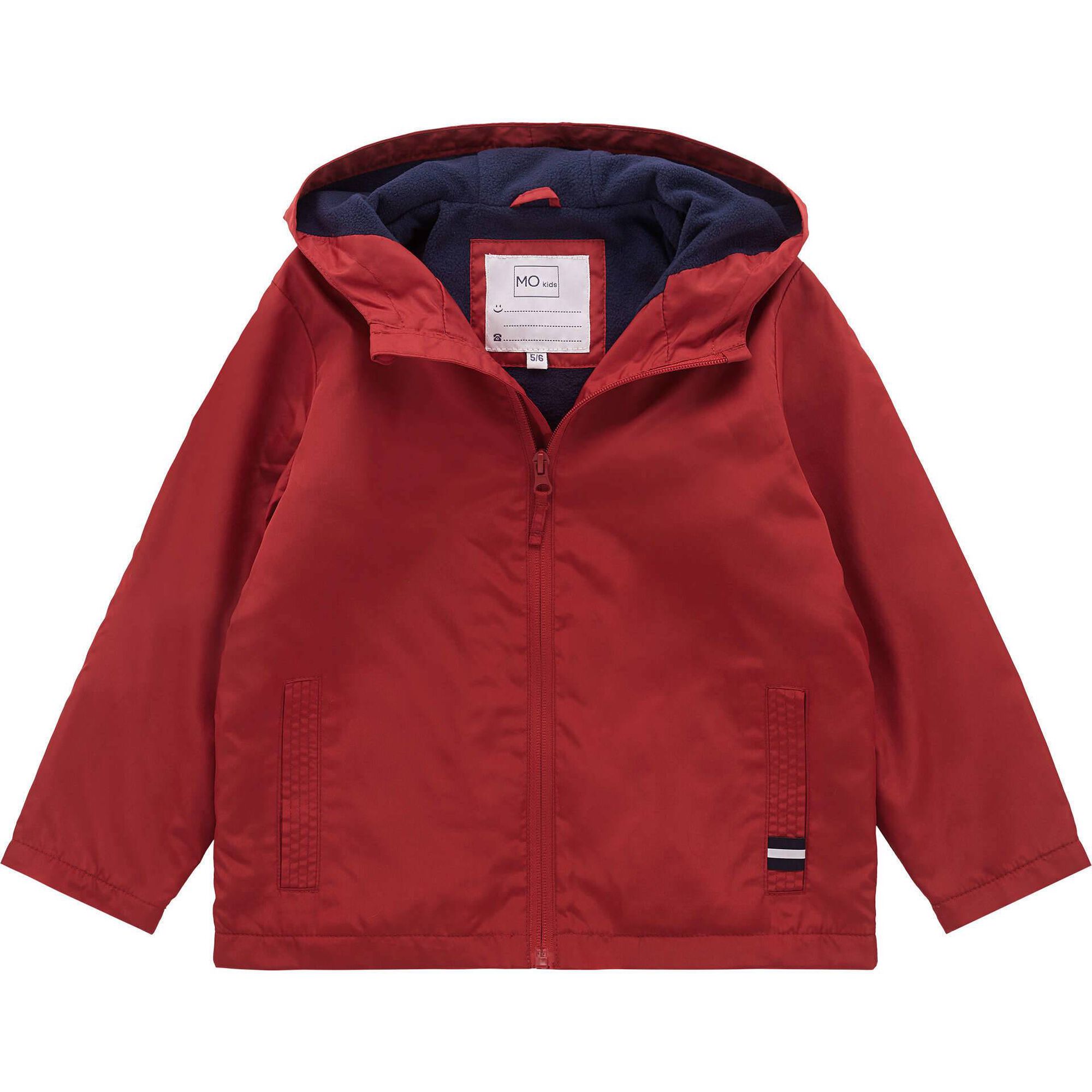 Parka Capuz Interior Polar Menino Vermelho