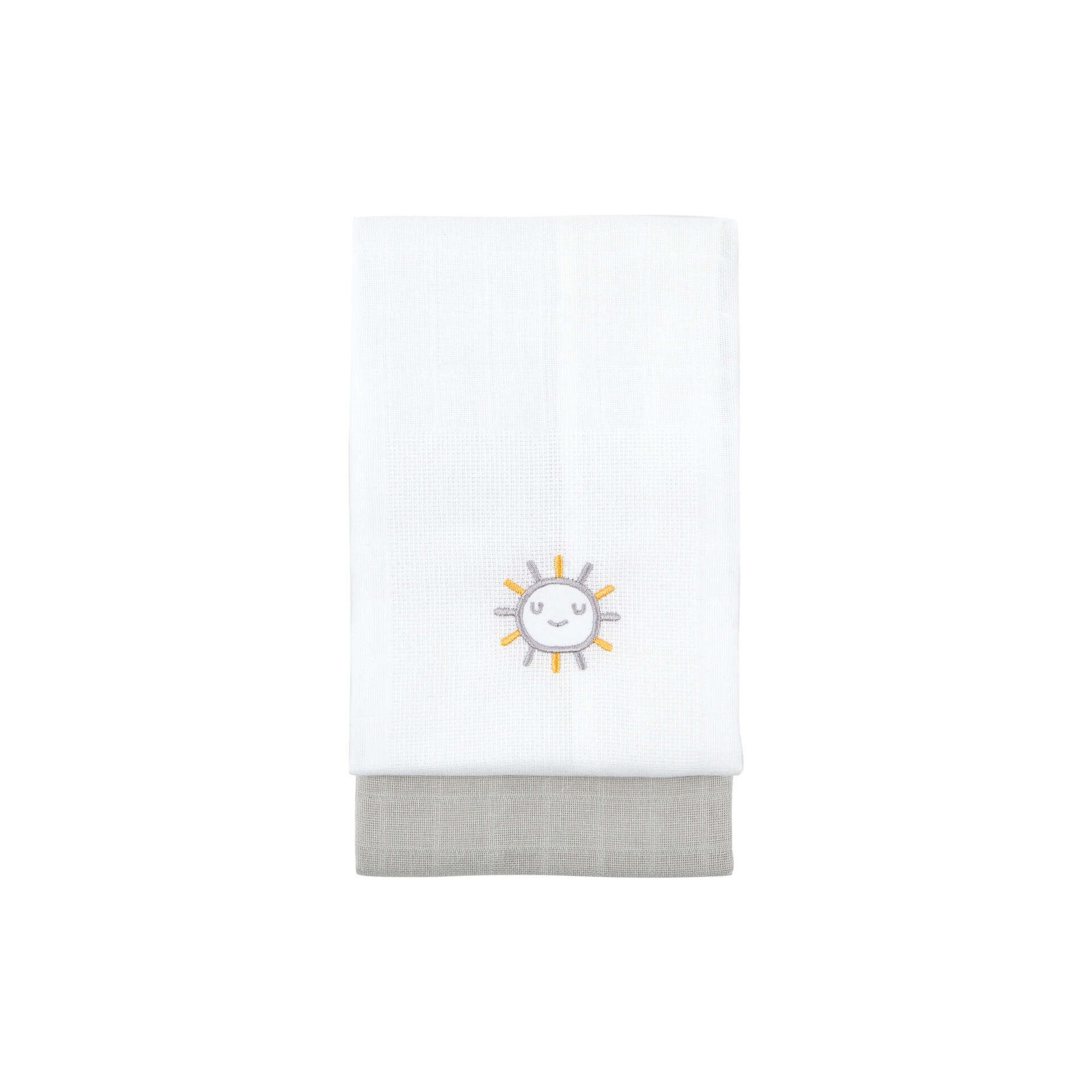 Pack 2 Fraldas Lisa e Bordado Cinza