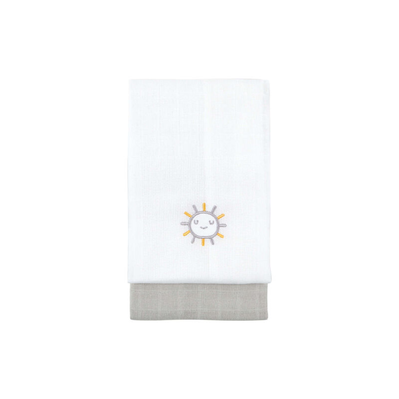 Pack 2 Fraldas Lisa e Bordado Cinza Happy Bear