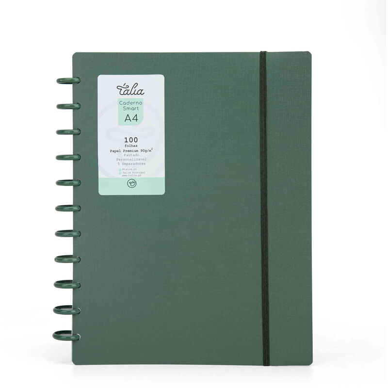 Caderno Smart Espiral A4 Pautado Verde Talia