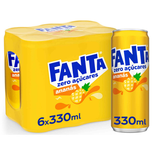 Refrigerante em Lata com Gás Ananás sem Açúcar Fanta
