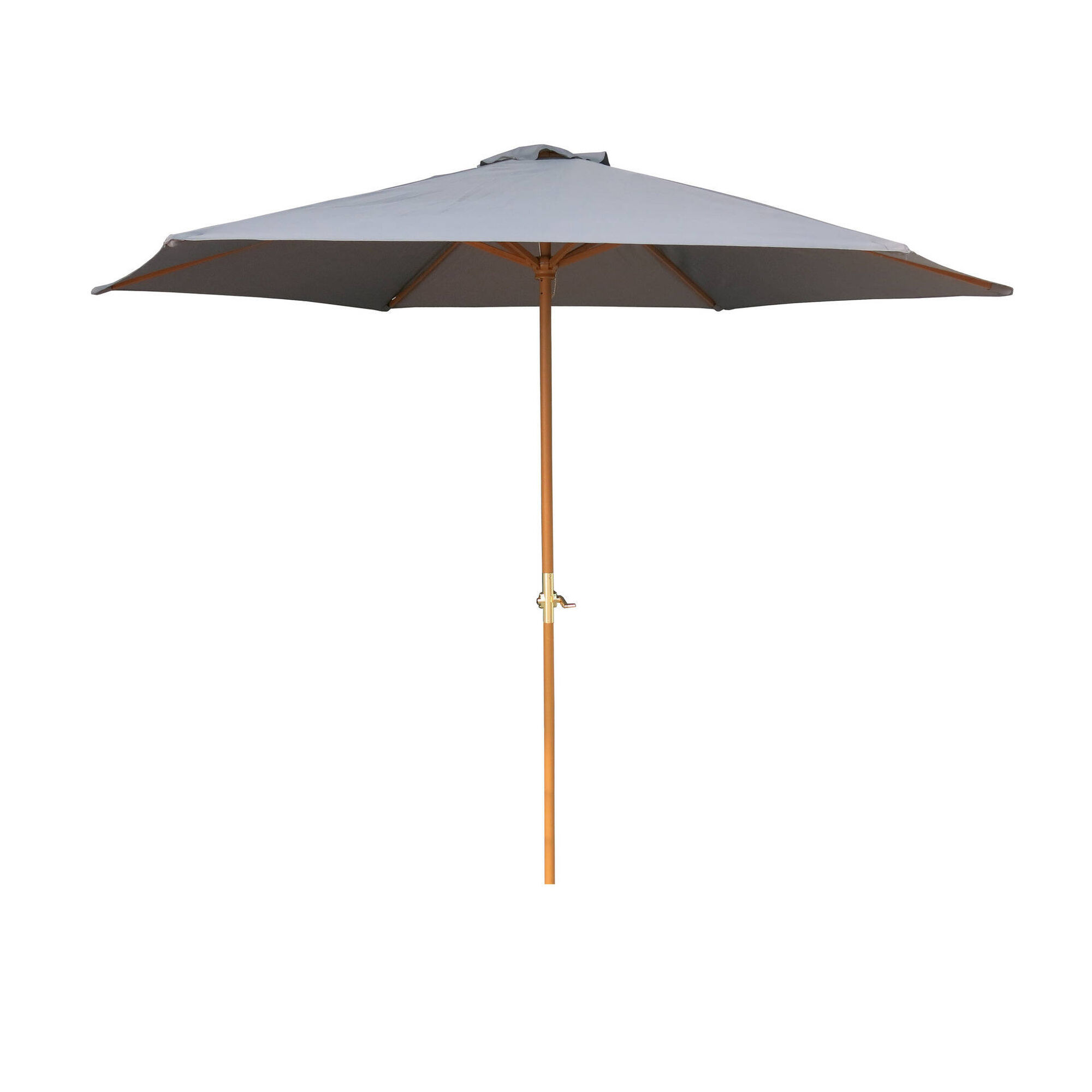 Guarda-Sol de Madeira com Manivela 3m Cinza