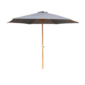 Guarda-Sol de Madeira com Manivela 3m Cinza
