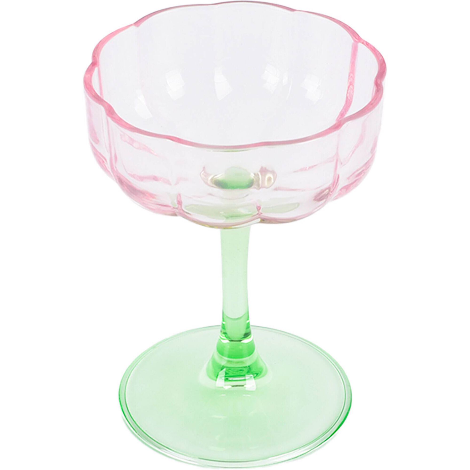 Conjunto 6 Ta&ccedil;as com P&eacute; Degrad&ecirc; Verde e Rosa Kasa