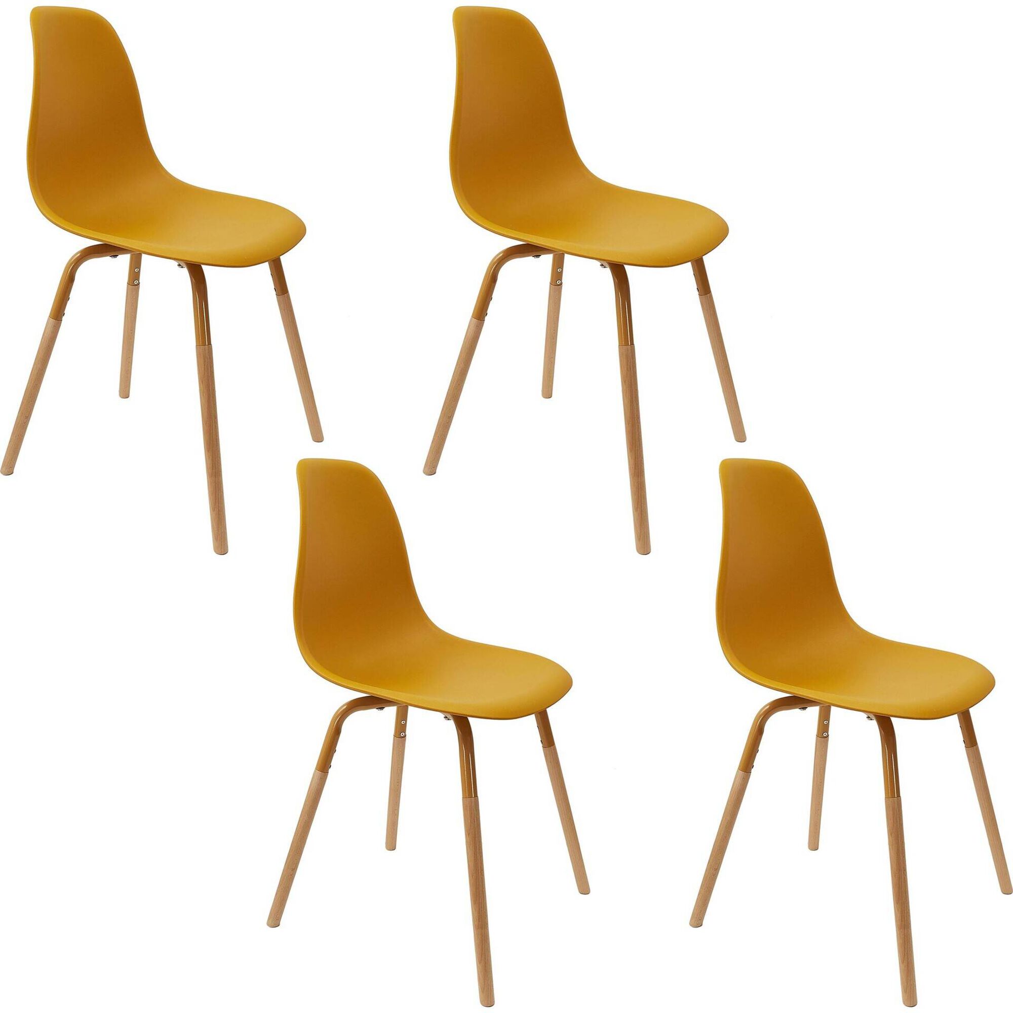 Conjunto de 4 Cadeiras Amarelo Phenix