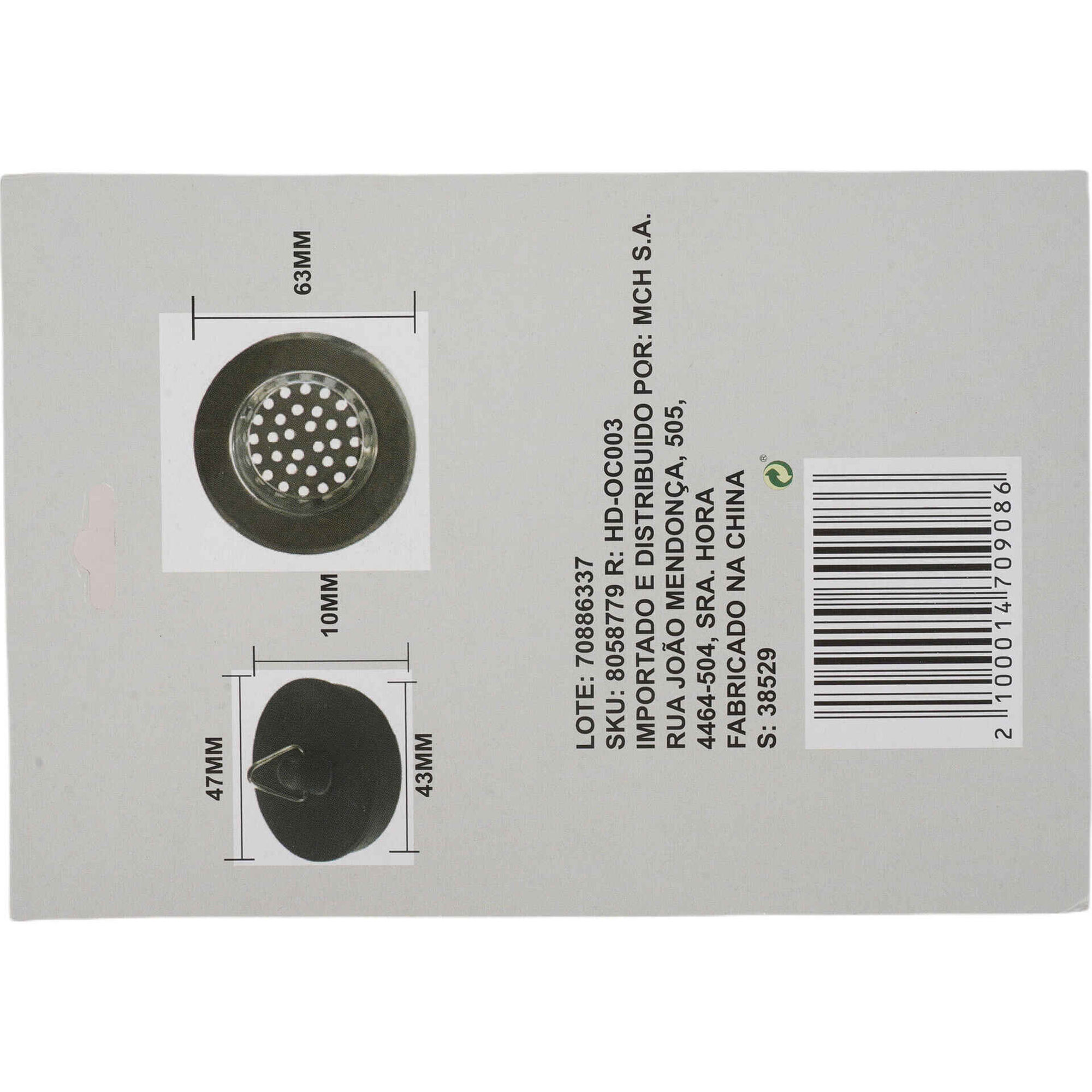 Filtro para Ralo com Tampa Bazar&atilde;o