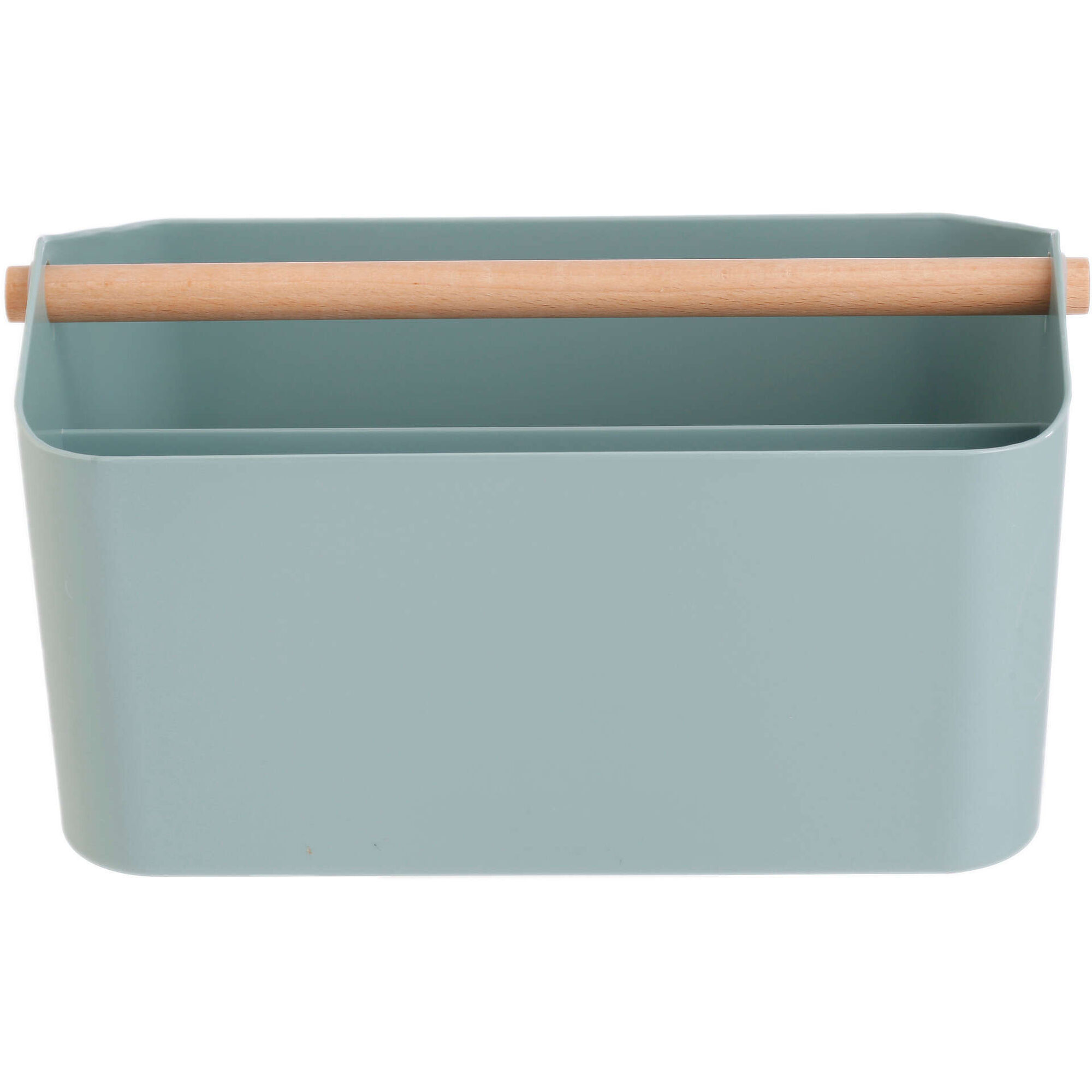 Caixa Arruma&ccedil;&atilde;o Pl&aacute;stico com Pega Madeira Verde