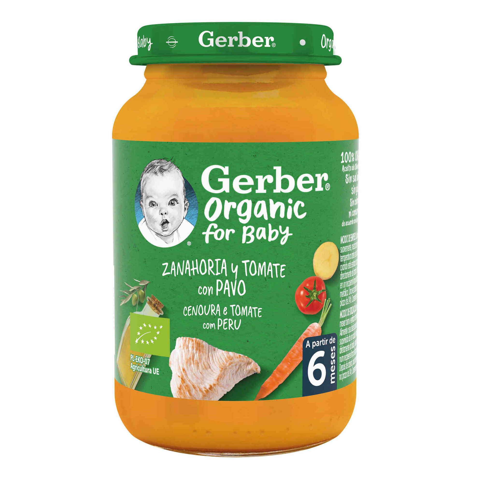 Refeição para Bebé Cenoura, Tomate e Perú +6M