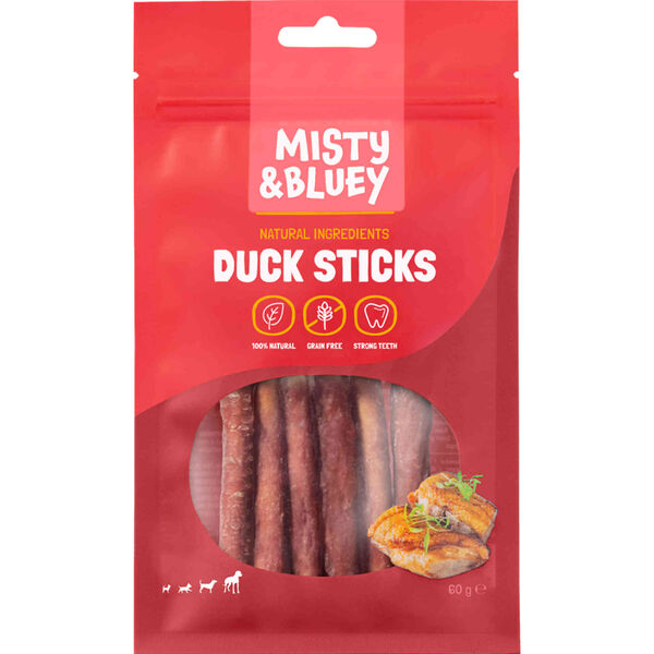 Snack para Cão Sticks Pato Misty & Bluey
