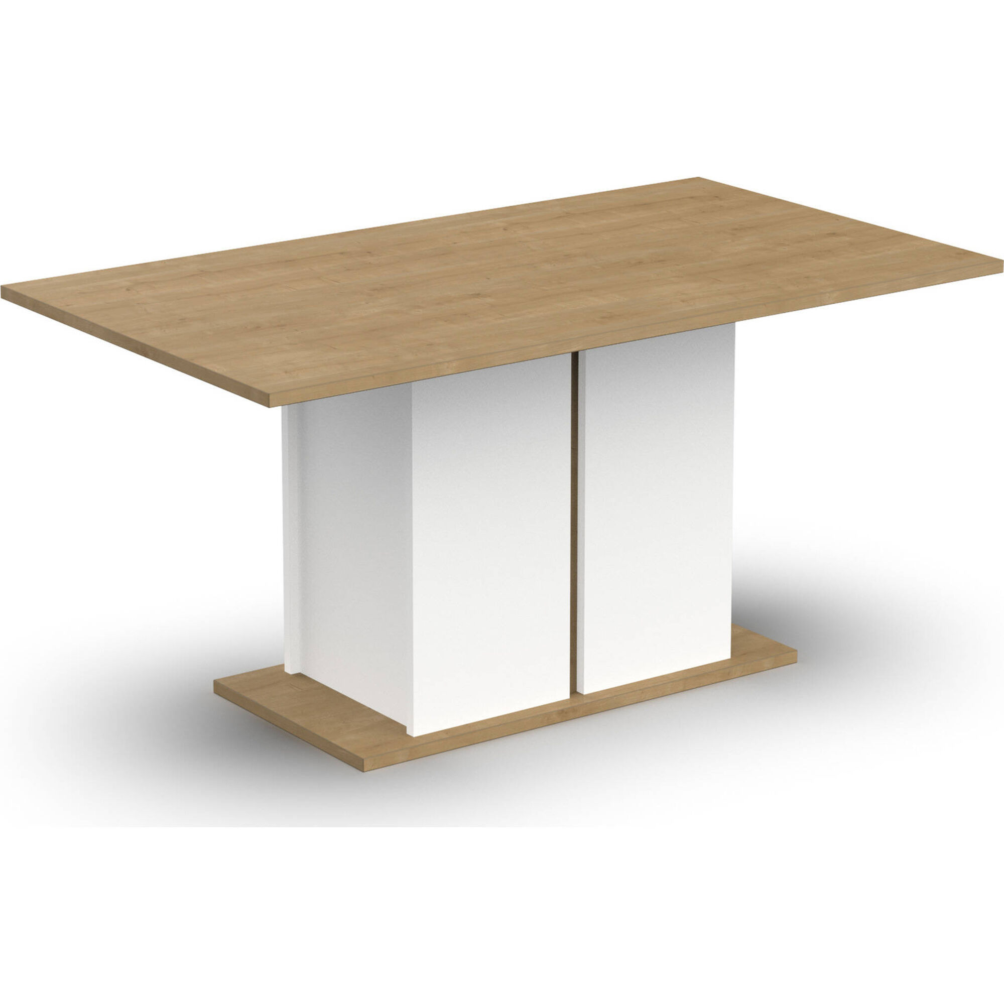 Mesa de Jantar 160x90x78cm Branca e Carvalho Access