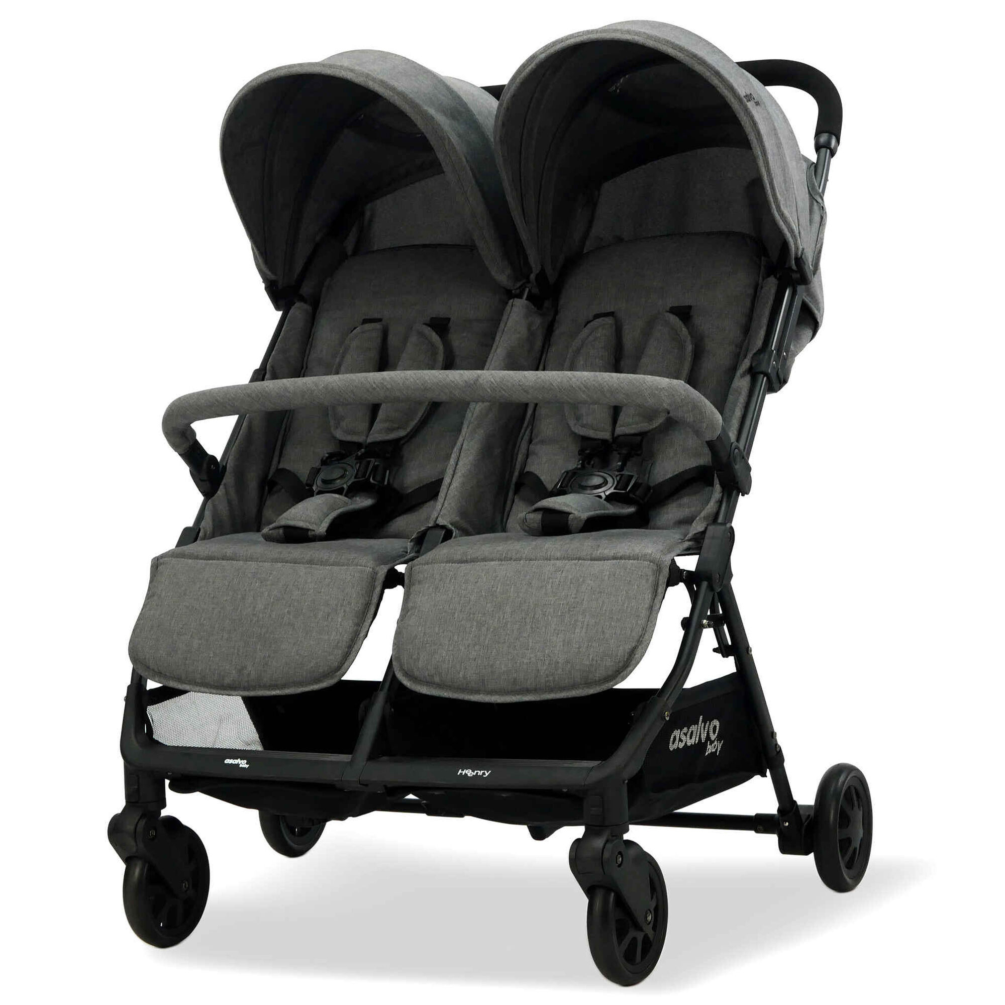 Carrinho de Passeio para Gémeos Cinza Henry