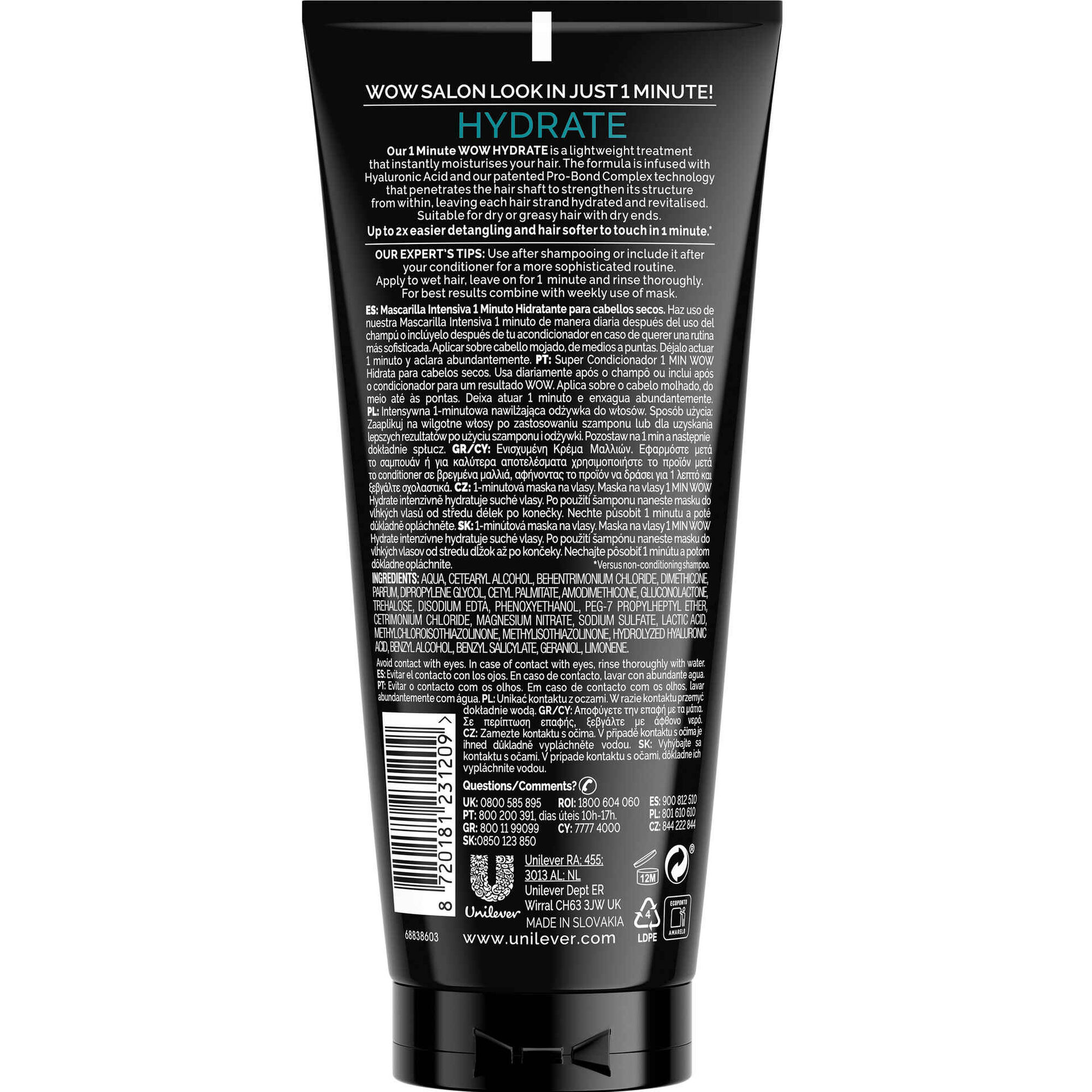 Tratamento Cabelo Intensivo 1 Minute Wow Hydrate