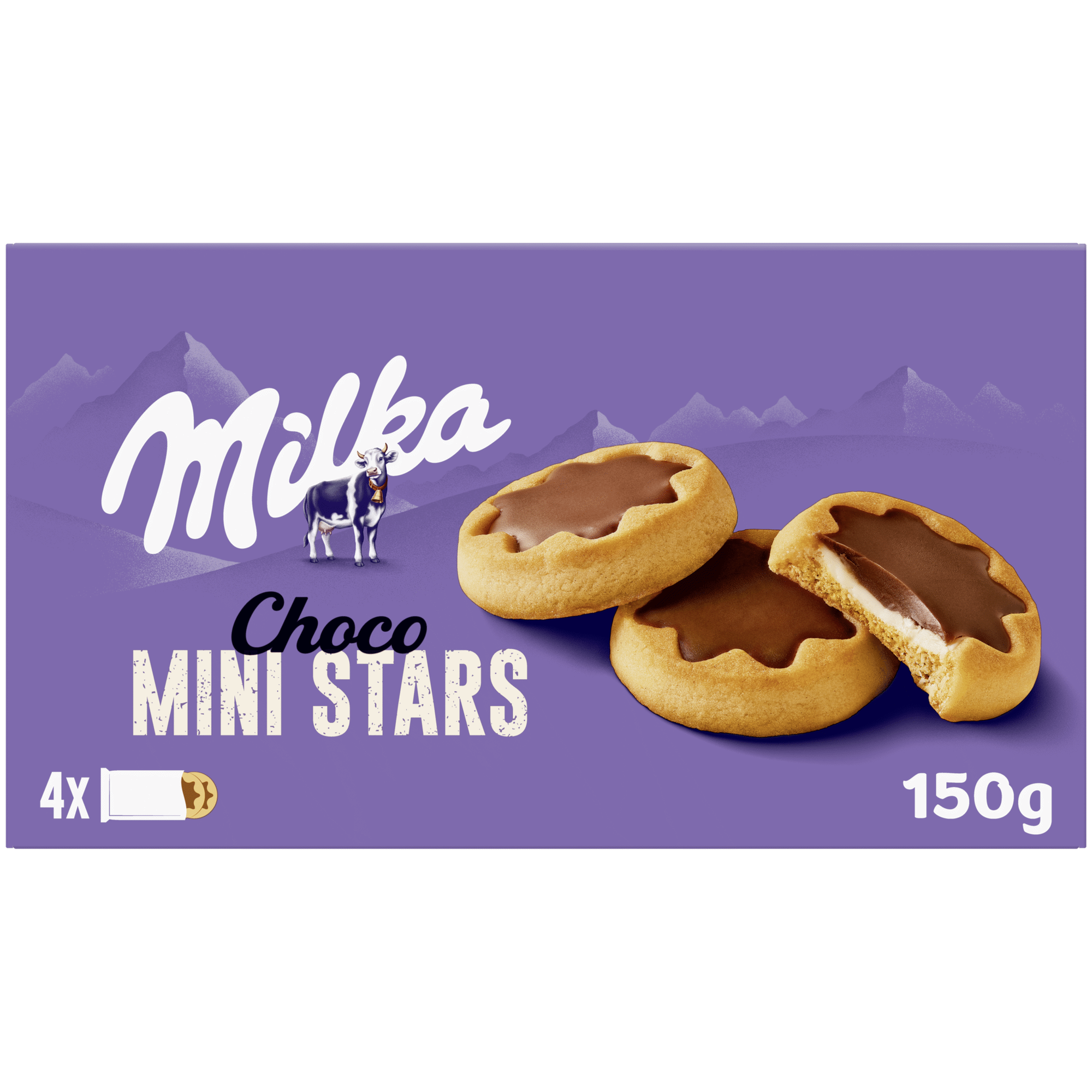 Bolachas com Chocolate Mini Stars Milka