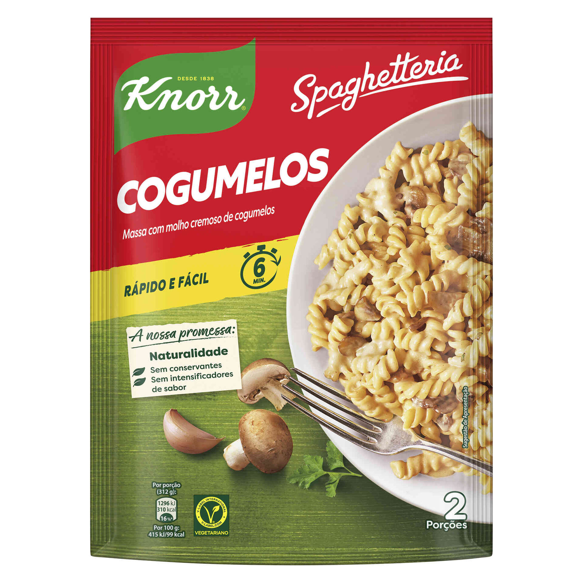 Massa com Molho Cremoso de Cogumelos