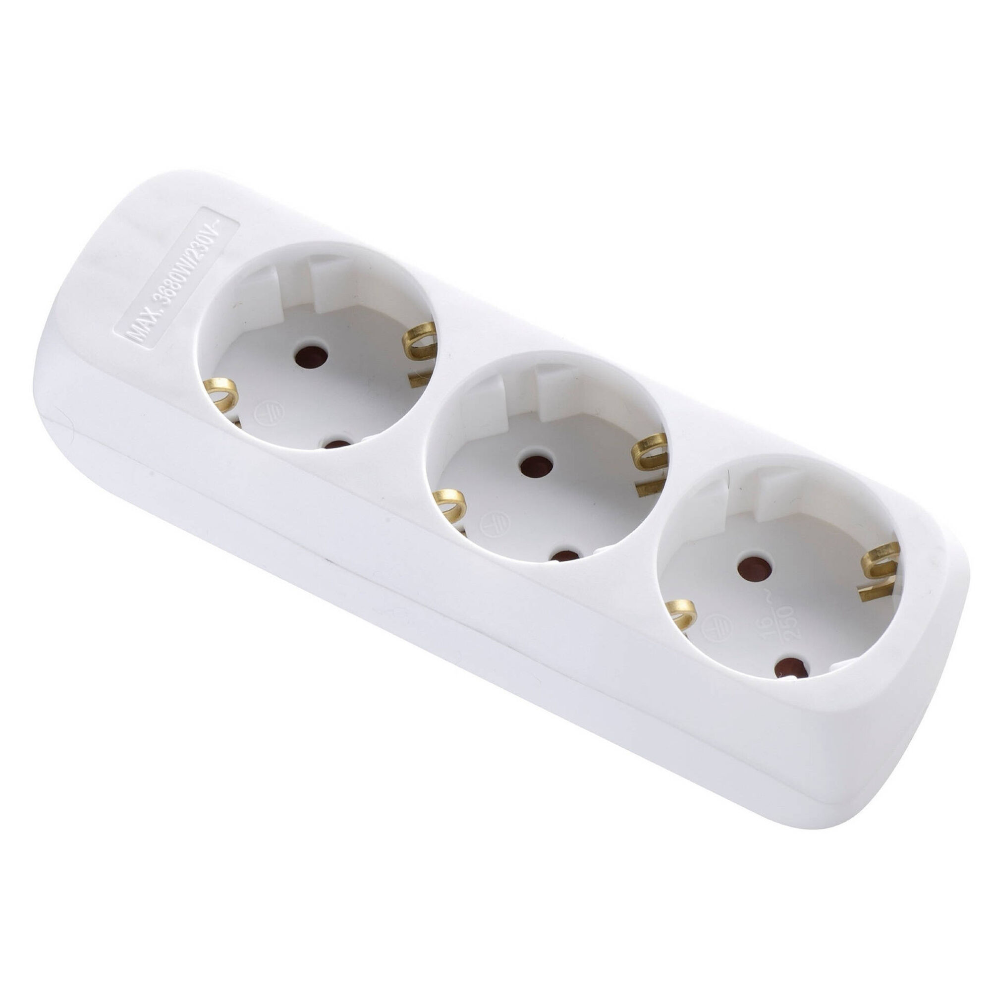 Bloco 3 Tomadas sem Interruptor 1,4mts Branco