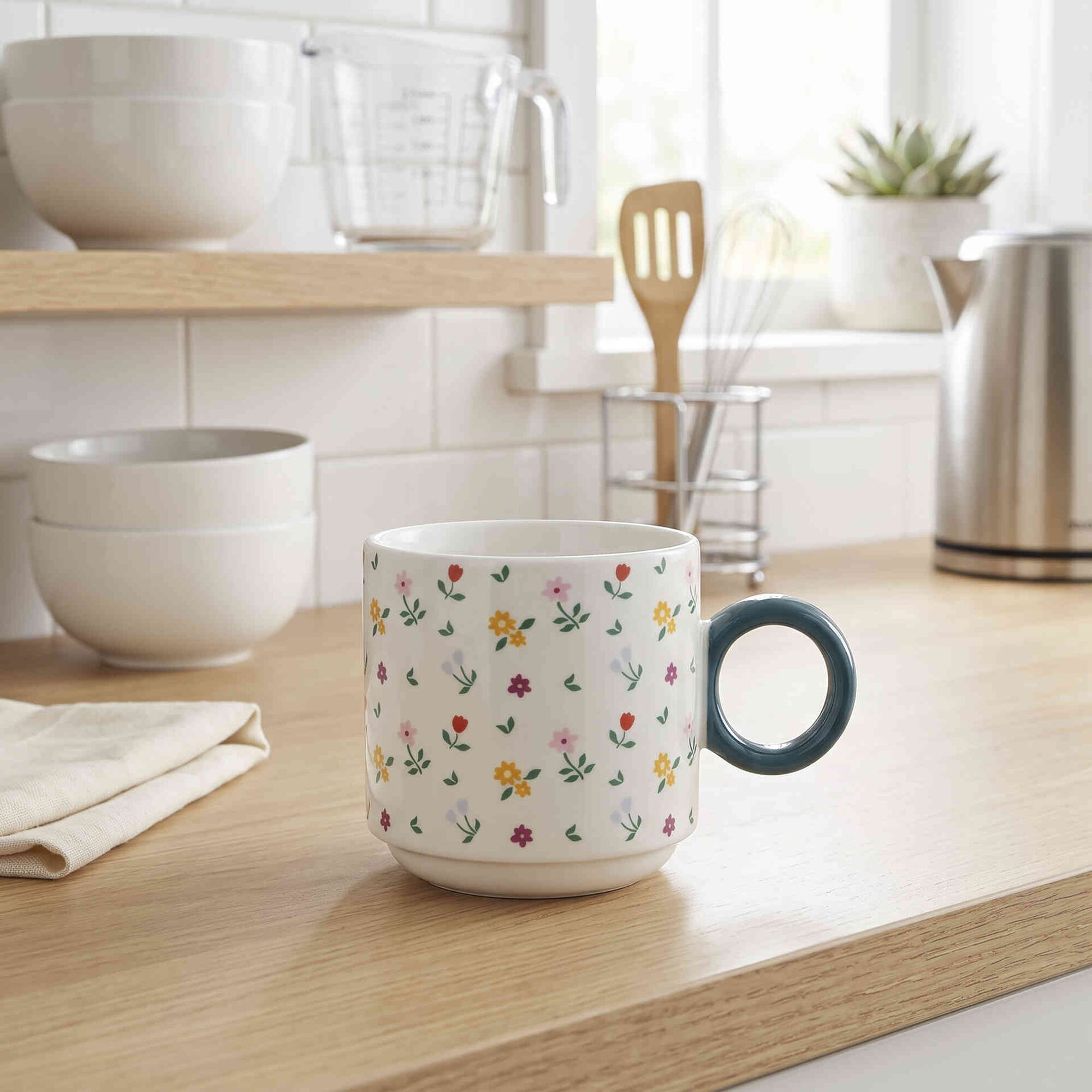 Caneca 320ml Flores Casa em Flor Kasa
