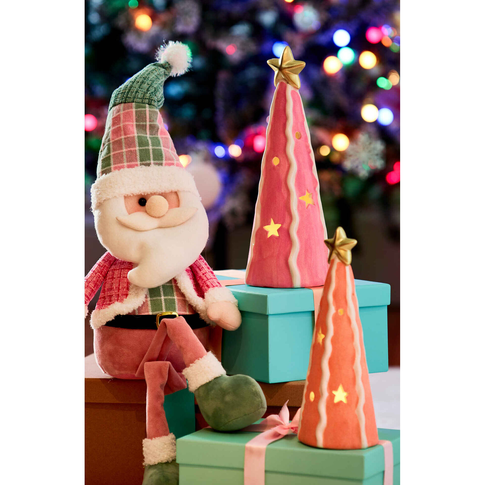 Árvore em Veludo 30cm Rosa