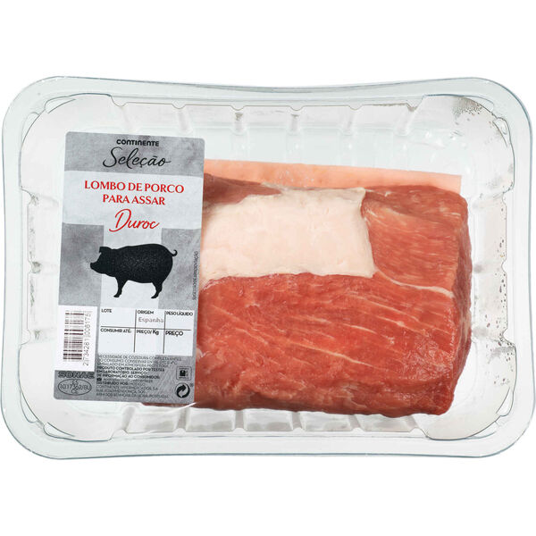Lombo de Porco Duroc para Assar Continente Seleção