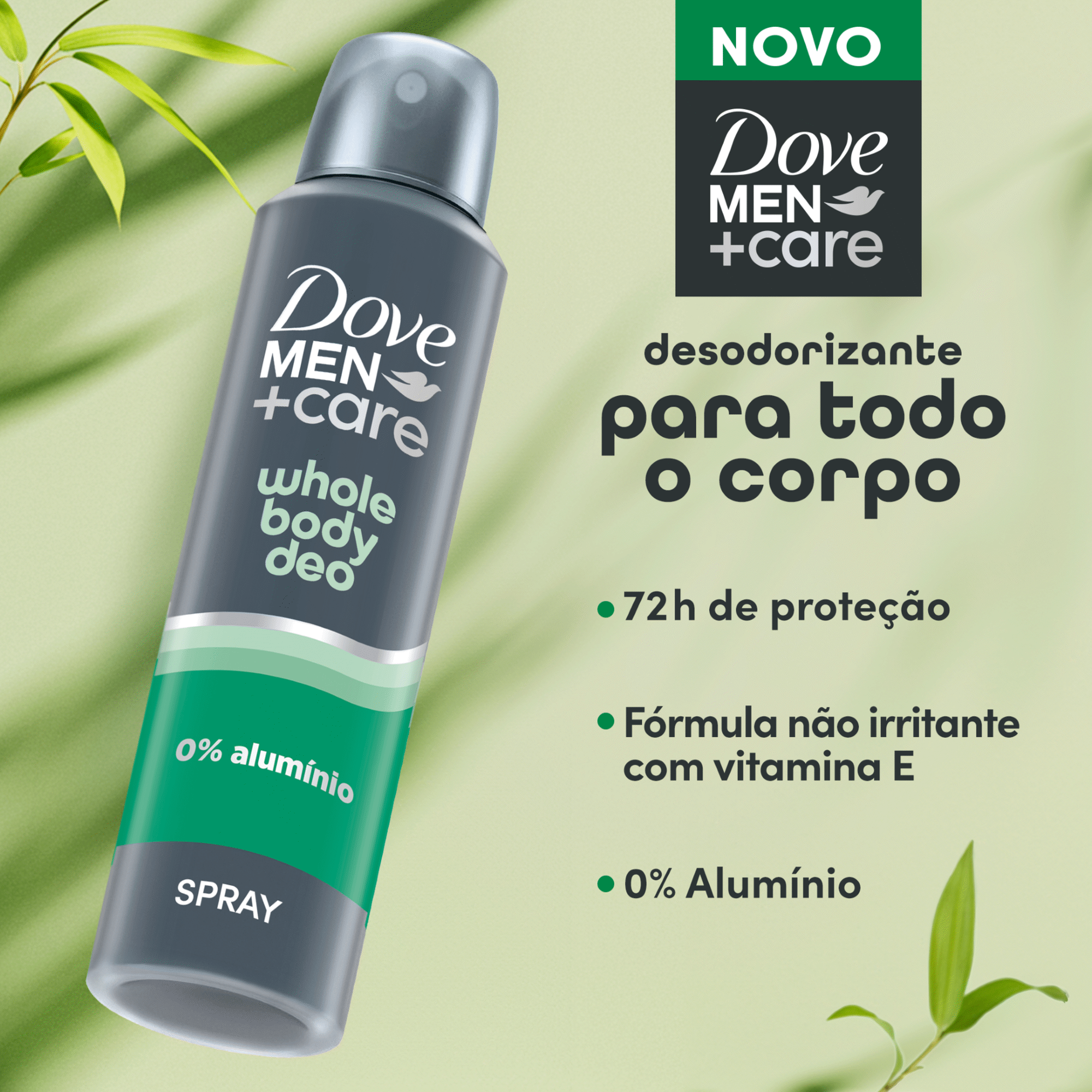 Desodorizante Spray Bamboo Aloe Todo o Corpo Dove Men +Care